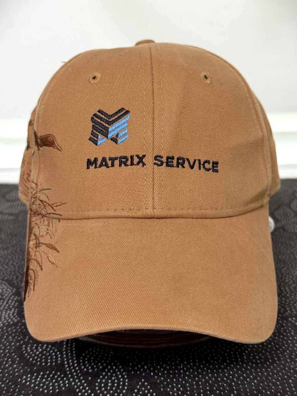 Dri-Duck Matrix Service Light Brown Wildlife Flying Ducks Scene Adjustable Cap